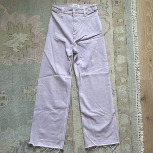 Pistola Penny High Waist Raw Hem Wide Leg Jeans in Lavender Haze